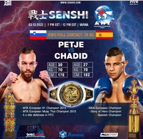 Slovenia’s Samo Petje vs. Spain’s Aissam Chadid at SENSHI 14